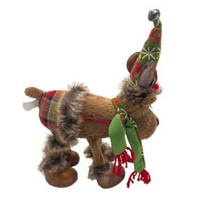 Christmas Plush Standing Reindeer‎ Moose with Hat & Scarf Holiday Decoration